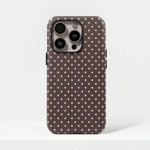 Yellow Background White Polka Dot Phone Case, Cute Y2K Style. Compatible With IPhone 17, 16, 15, 14, 13, 12, 11 Pro Max Plus Models