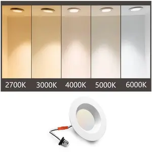 POWERASIA 4 Inch Can LED Recessed Lighting, 5CCT Downlight Dimmable Night Lights Panel Light Ceiling For BedRoom,Living,Reading,Corridor