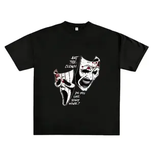 Art The Clown Terrifier Graphic T-Shirt - "Do You Like Scary Movie" Design, Ghostface & Gothic Black Crow Humor Prints, Y2K Halloween Outfit for Men Gift for Birthday  Holiday