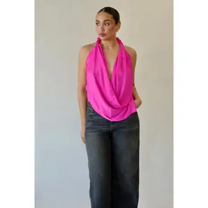 Hot Pink Draped Halter Top