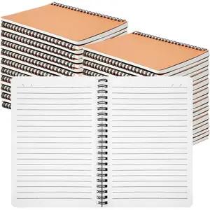 24 Pack A5 Spiral Lined Notebooks, 8.3x5.8 Inch 60 Sheets/120 Pages Spiral Notebook with  Paper Cover, Ruled Notebooks Bulk, Lined Travel Writing Paper Notebook for School Office Supplies