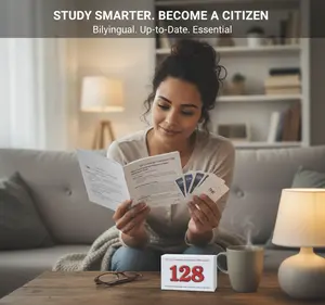 US Citizenship Flash Cards 2026-128 USCIS Civics Questions & Answers, Civics Test Flash Cards Bilingual Booklet Combo Set - Tarjetas de ciudadania 2026 inglés y español, Naturalization Study Guide, Flash Cards