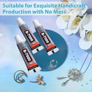B-7000 Jewelry Adhesive Glue, Transparent Flexible Strong Adhesion Bonding Agent for Plastic Metal Glass Ceramic Crystal Fabric Leather DIY Crafts Repair