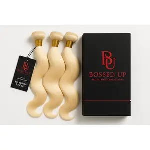 Bossed Up Exotic Hair Collections Indian 613 Blonde Bundles High-Quality 100% Human Hair Extensions for Stylish Looks