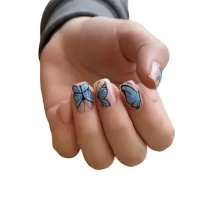 Butterfly Design Press On Nail - High-Quality Material, Easy Application, Perfect for Parties & Everyday Wear, Stylish Nail Look