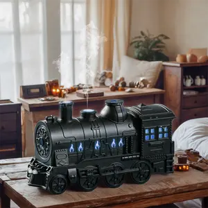 Portable Humidifier, Train-Shaped Essential Oil Diffuser – 10.14oz Retro Train Humidifier, Perfect for Bedroom, Living Room, and Office. Features 2 Mist/Light Modes, Long-Lasting Moisture, and Timer Function. The Perfect Christmas Gift.