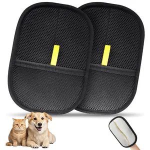 Pet Hair Removal Gloves, Reusable Electrostatic Pet Hair Remover Tool, Washable Double-Sided Pet Grooming Gloves for Furniture & Car Seats