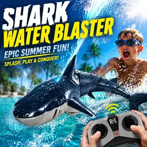 2.4Ghz Remote Control Shark Toys 1:18 Scale High Simulation Shark for Pool Bath Toys for Toddlers Electronic RC Sea Animal Outdoor Water Gifts Waterproof