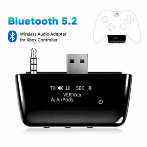 YOCOWOCO Bluetooth 5.2 Wireless Audio Adapter for Xbox One, Xbox Series X|S and Elite 2 Controller, Xbox Mic Adapter with Screen Supports Low Latency
