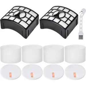 for Shark UV700 Filter Replacement DuoClean Rotator Lift Away Upright Vacuum ZD550 ZD552 NV611 NV600 NV601 NV770 NV771, 2 HEPA Filters + 4  & 4 Felt Filters, Replace Parts XFF600, XHF600