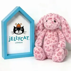 Jellycat Cobblehop Leopard Bunny Plush, Exclusive NWT Toy Doll, Limited Soft Stuffed Gifts With Dust Bag