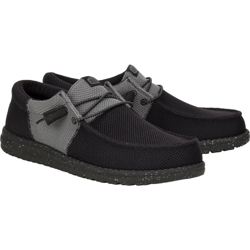 Hey Dude Black and Gray Slip-On Loafers with Textured Fabric Hey Dude | Shoes | Hey Dude Gray And Black Slipon Loafers  main image 4