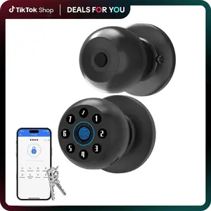 Valentine's Day Gift EUERTE Fingerprint Smart-Door Lock 4-in-1 Keyless Entry with TT Lock App Control Electronic Touchscreen Biometric Matte Black Front Door Locks