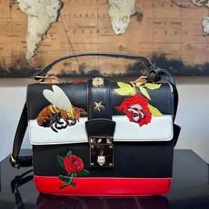 Handbag Shoulder Bag Crossbody, Edgy in Black