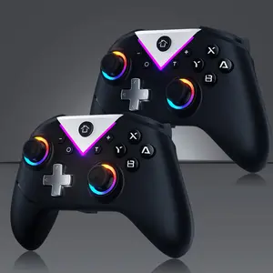 Buy one get one free Switch 2 controller with RGB buttons - a professional wireless controller compatible with PC/Switch/2/Steam, multi-platform Windows PC/iOS/Android controller, 11 lighting modes/programmable/vibration/burst fire/wake-up function.