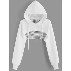 [Stylish Hooded Sweatshirt] Trendy And Stylish Solid Color Basic American-Style Mesh Hooded Sweatshirt for Women - Casual Streetwear Jacket - New for Spring, Summer, And Autumn 2024 Womenswear Tops