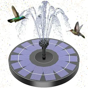 AISITIN 2.5W Solar Bird Bath Fountain Pump, Solar Fountain Pump for Bird Bath with 6 Nozzles, 6.7" Solar Powered Water Fountain Pump for Garden