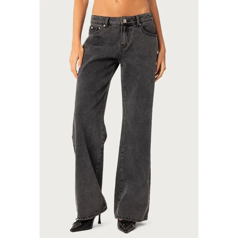 Raelynn Washed Low Rise Baggy Jeans