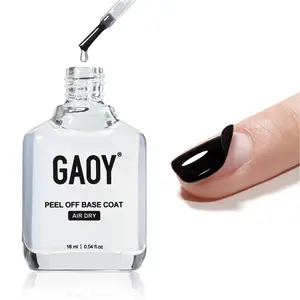 GAOY Air Dry Peel Off Base Coat, 16ml Practice Base Coat for Nail Colors Test, Easy to Peel, No UV/LED Lamp Needed