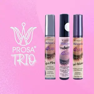 PROSA TRIO Mascara 4 in 1 Makeup Water Proof - Maxi Volume, Micro Fibers & Professional Steps - 11g Each