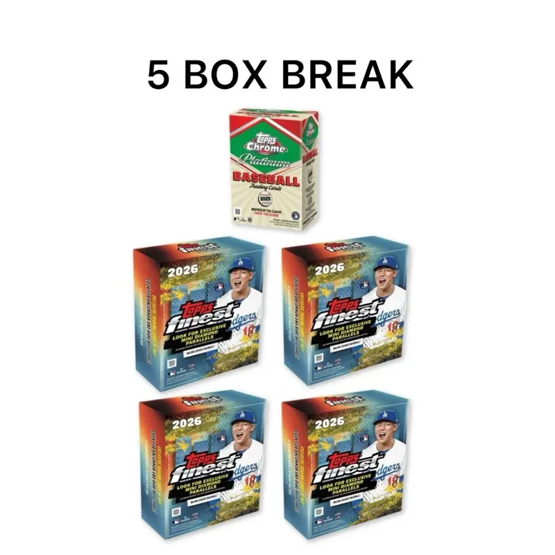 Break 57: Pick Your Team (4) 2026 Topps Finest Baseball Mega Boxes (1) 2025 Topps Chrome Platinum Baseball Blaster Box