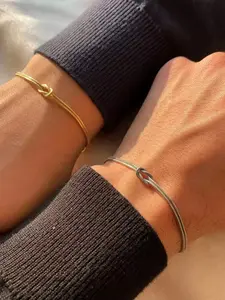 Simple Fashion Knot Couple Bracelet, Elegant Minimalist Bangle, Stackable Bracelets, Fashionable Bracelet, Casual Style, Zinc Alloy Material, Perfect for Dating, Vacation, Party, Daily Wear, Valentine's Gift