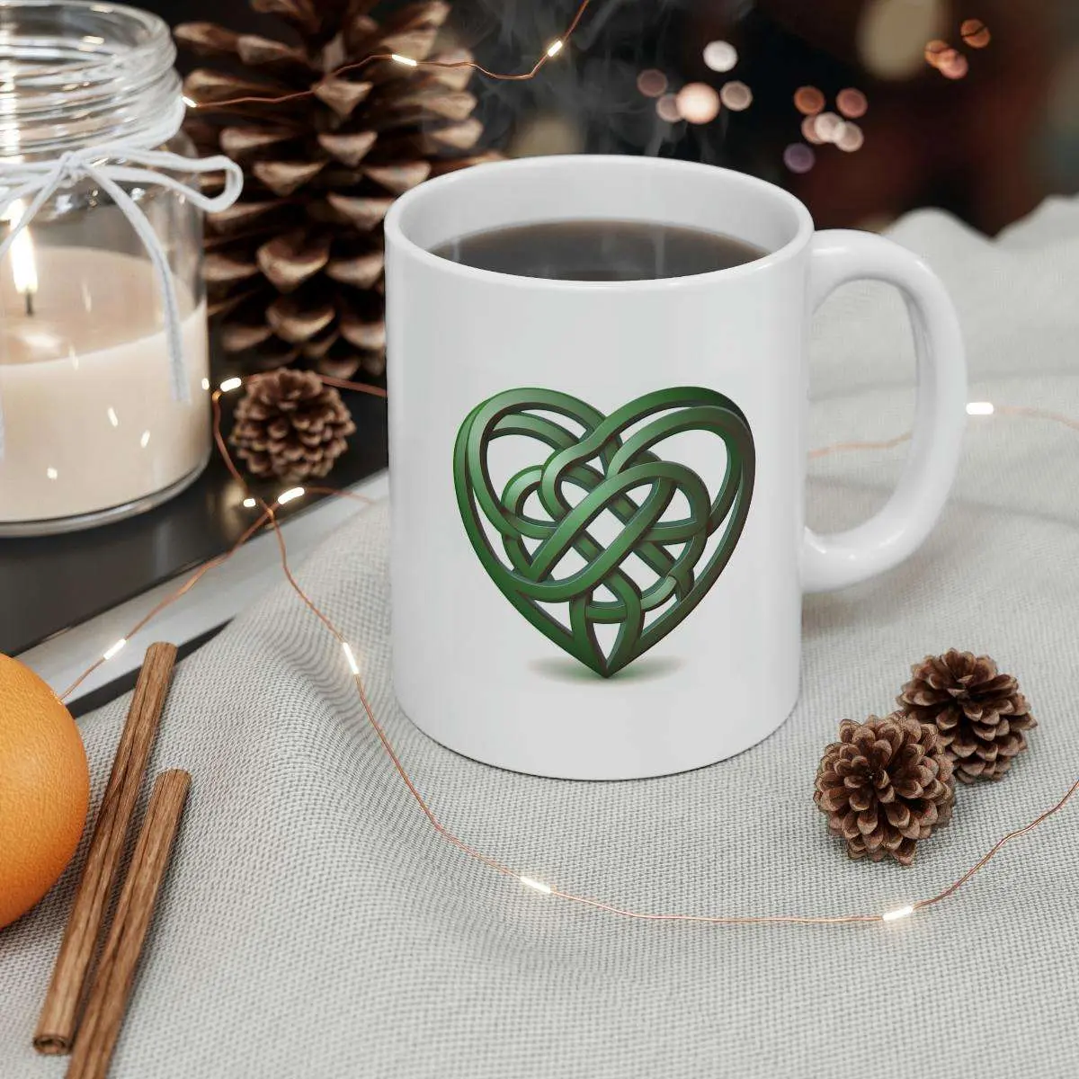 Celtic Knot Heart Ceramic Coffee Mugs 11oz