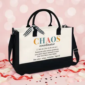 Gift For Women, Mom, Teacher, Birthday Gifts For Boss Lady, Friend,Coworker 13oz Canvas Tote Bag With Zipper