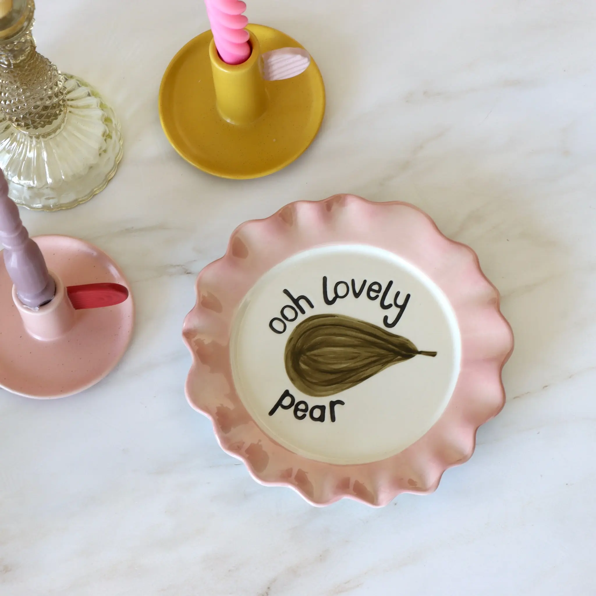 Pear Hand-Painted Plate