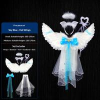 New style veil wings (five-piece set) sky blue