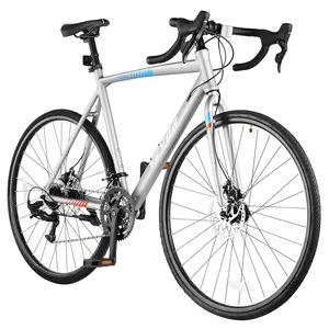 VEVOR Road Bike, 700C Wheels Racing Bike, L-TWOO 14 Speeds Drivetrain City Commuter Road Bicycle, Urban Adult Sport Bike with Lightweight Aluminum Alloy Frame, Drop Bar, Disc Brake, for Men Women