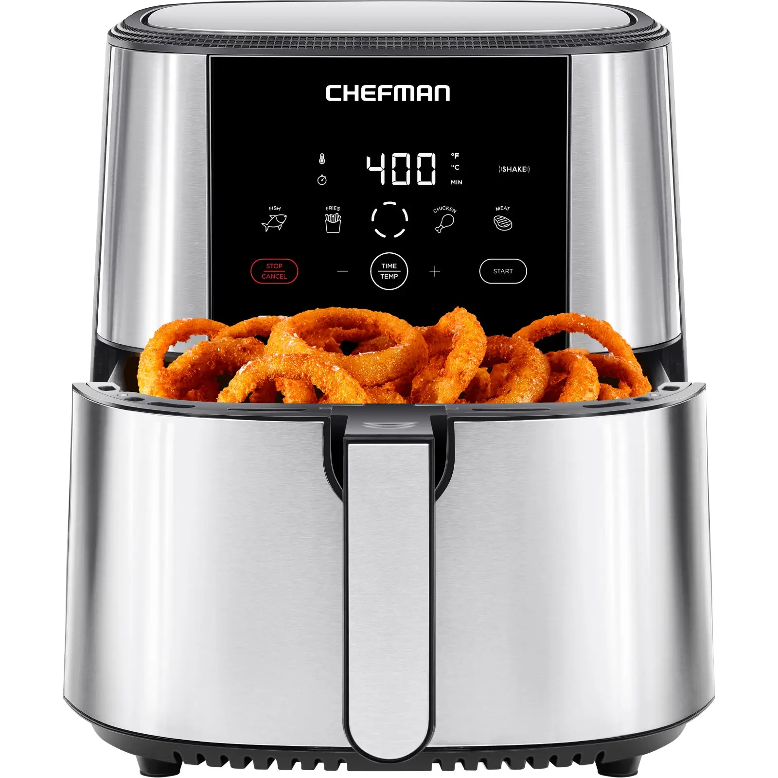 Chefman Turbofry Touch Stainless Steel Air Fryer with Digital Controls, 200-400°F Temperatures, Automatic Shutoff, and Dishwasher-Safe Basket Kitchen