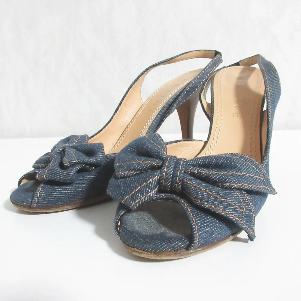 Pre-owned Celine Denim Small Leather Goods Sandals