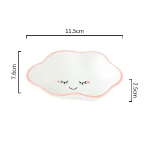 Ceramic Cute Clouds Dipping Sauce Dish Hot Pot Seasoning Dishes Salad Bowl Tableware Kitchen Soy Vinegar Snake Dessert Plate DIVEDEER