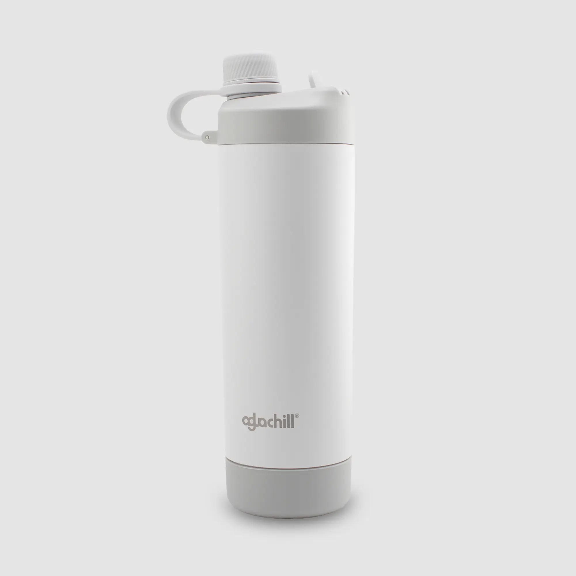 Aguachill Triple Insulated Stainless Steel 22oz Water Bottle With 2in1 Leakproof Lid | Built In Straw, Spout & Rubber Boot Made For Sports and Travel | Loop Carry Handle | BPA & PFAS-Free