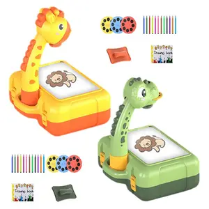 Giraffe Design Drawing Projector Table, 1 Box Foldable Storage Desk with Light & Music, Learning Table Toy, Funny Toy for Gifts