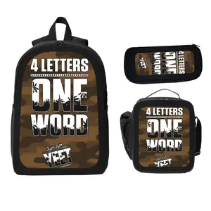 Jey Uso Four Letters One Word YEET Backpack Set Lightweight School Travel Daily Use Teen Boys Girls Students Casual Streetwear Large Capacity Schoolbag Backpack Portable Comfortable 3PCS Set