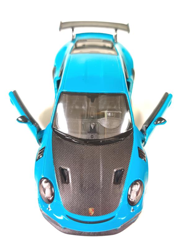 KINSMART 1:36 Scale 5" Porsche 911 GT2 RS Die Cast Model Car Blue with Openable Doors & Pull Back Action Officially Licensed Product