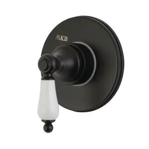 Kingston Brass  Traditional Single-Handle Three-Way Diverter Valve with Trim Kit, Matte Black
