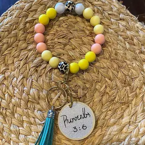 Silicone Bead Proverbs 3:6 Keychain Wristlet