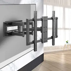 HILLPORT Heavy Duty TV Mount Bracket for 75-110 Inch Ultra Thin with Super Slim Wall Clearance 5.3 cm, Supports up to 100 kg, Full Motion Swivel TV Stand DY1095