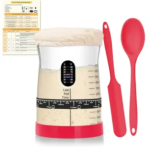 Pro Sourdough Starter Kit- 50oz Large Capacity Sourdough Starter Jar, 17 Flavorful Fermentation Recipes, Sourdough Bread Baking Supplies for Making Delicious Sourdough Breads