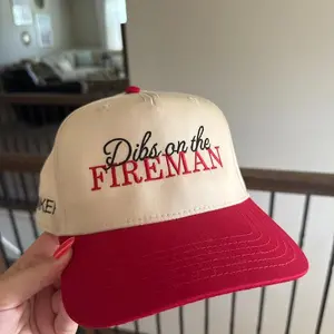 Embroidered Fireman Hat, Personalized Firefighter 5-Panel Cap