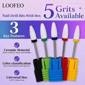 1pc Ceramic Nail Drill Bits Cuticle Nail Bit 3/32 Inch Milling Cutter for Manicure Nail Polish Acrylic Gel Remover Buffing File