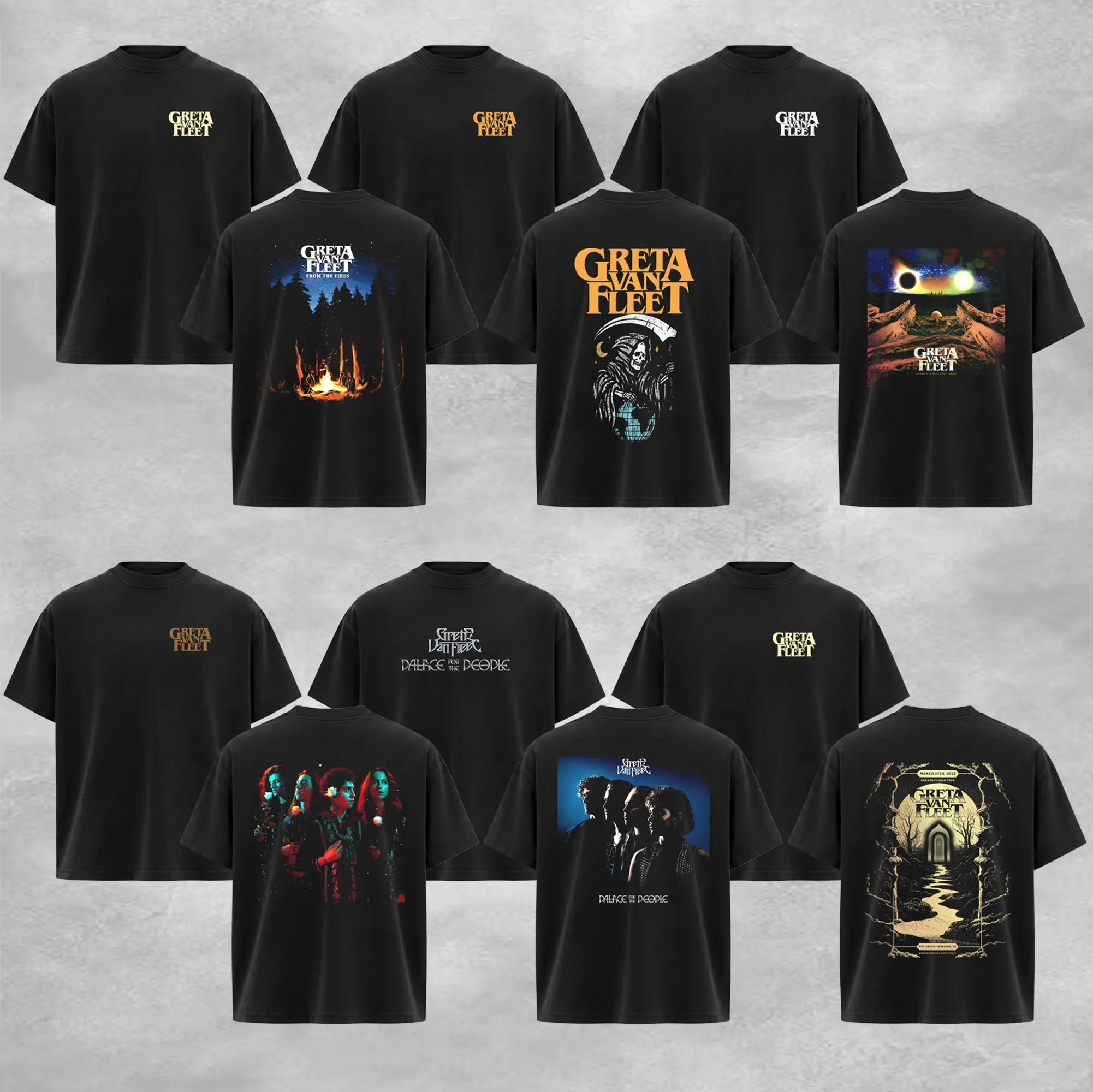 [Collection] Greta Van Fleet Palace For The People Tour Mens Fitted Crew Neck Shortsleeve Cotton Stylish Tshirt - Vintage Rock Band Graphic Tee, Menswear Casual Streetwear, Love