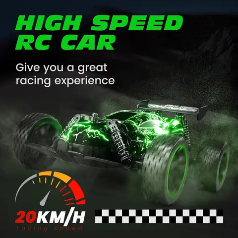 RC Cars Remote Control Car for Boys Girls And Adults, 1:18 Scale RC Car with LED Lights, 2.4GHz 2WD All Terrain RC Car with  Built-in rechargeable Batteries for 40 Min Play, Gifts for Kids ,Educational Gift Set,Christmas gift for kids