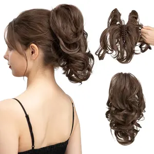 Lauren Curly Drawstring Ponytail – Claw Clip Synthetic Natural Volume