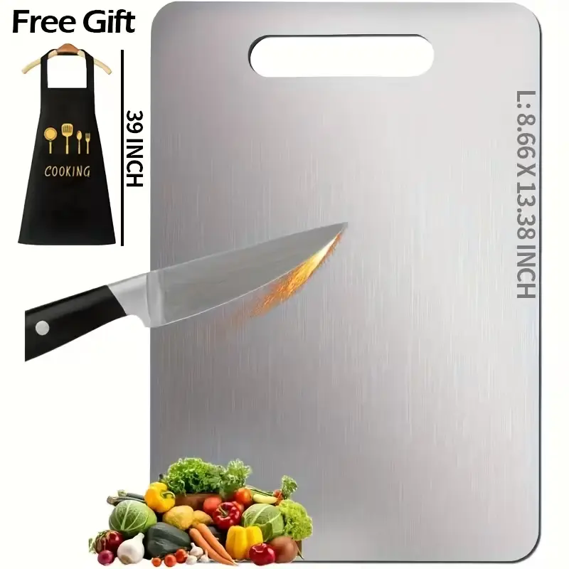 Double-Sided Rectangular Chopping Board - Kitchen Accessories, 8.66x13.38IN, Dishwasher Safe, Odor Resistant, Easy to Store for Meat, Vegetables