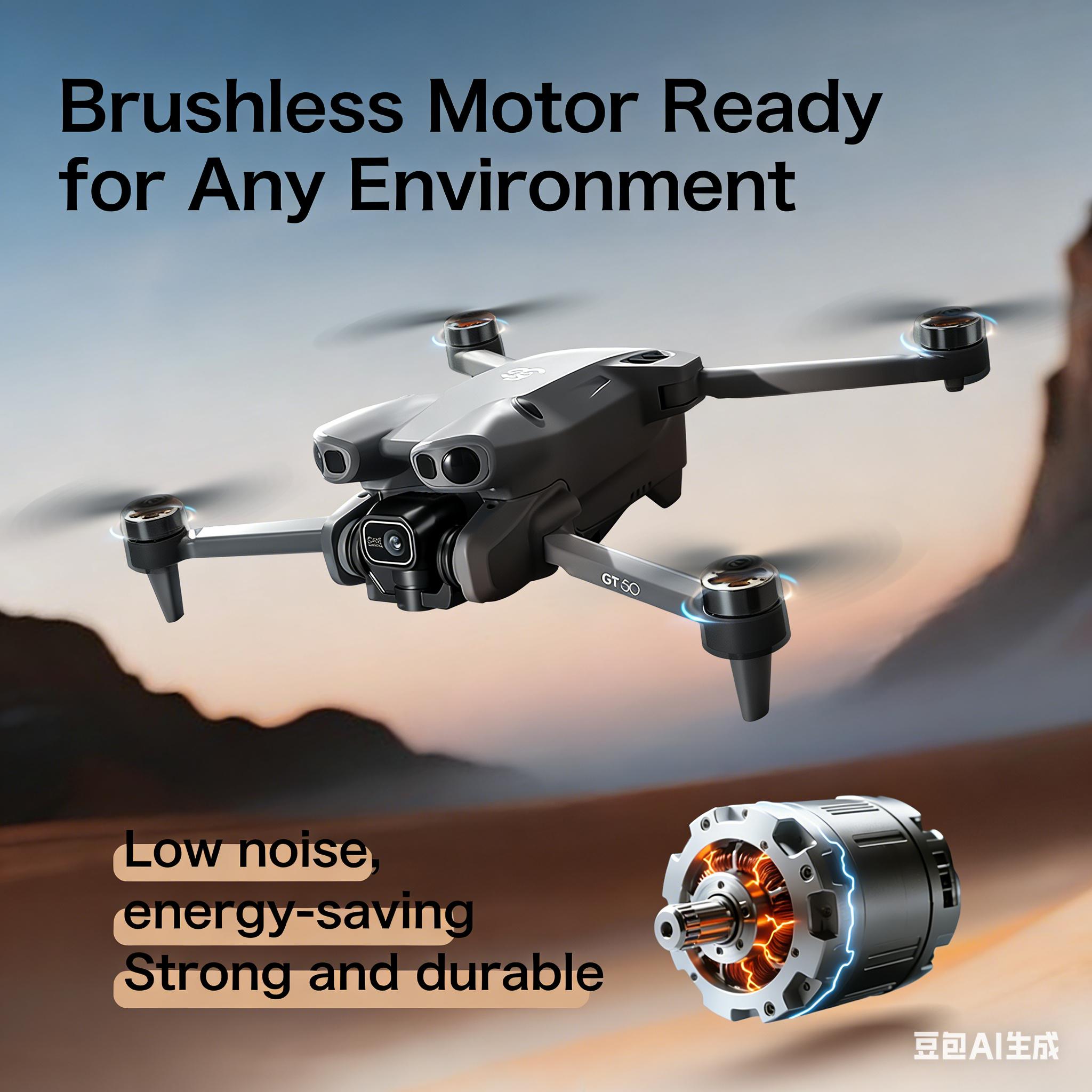 GT50 Dual Battery Drone — 4.3" LCD Remote, HD Aerial, Smart Obstacle Avoidance, Brushless Motor & Optical Flow Hover Quadcopter | Beginner-Friendly & Perfect Kids Gift