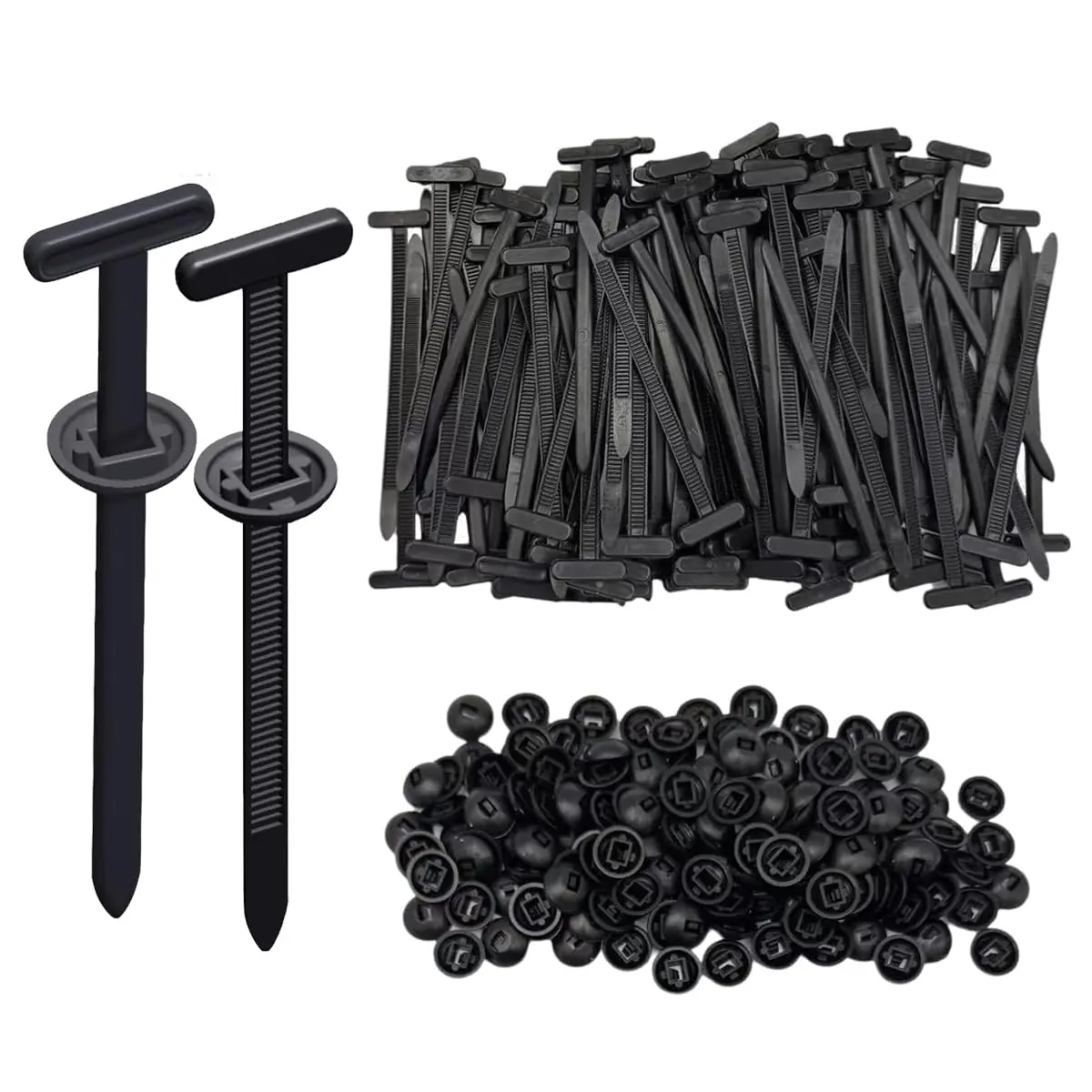 100Pcs Nylon Universal Cable Tie Buckle,New multifunctionalautomotive zipper clips,Heavy Duty Self-Locking Zip Ties with Button,For routine automotive maintenance